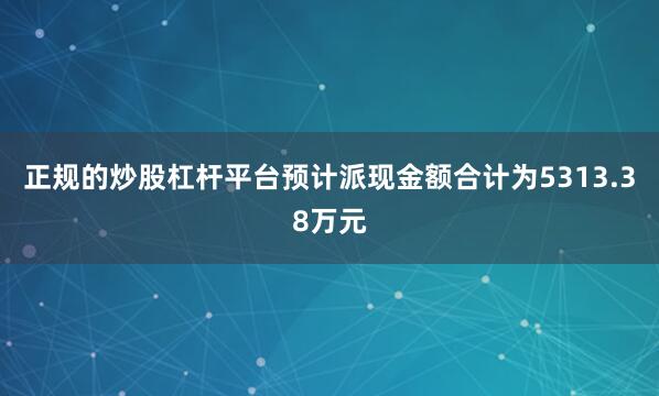 正规的炒股杠杆平台预计派现金额合计为5313.38万元