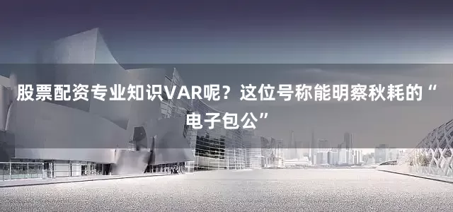 股票配资专业知识VAR呢？这位号称能明察秋耗的“电子包公”